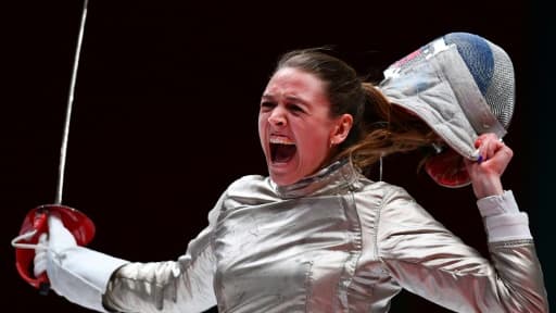 La sabreuse Manon Brunet lors des championnats du Monde à Wuxi en Chine le 27 juillet 2018