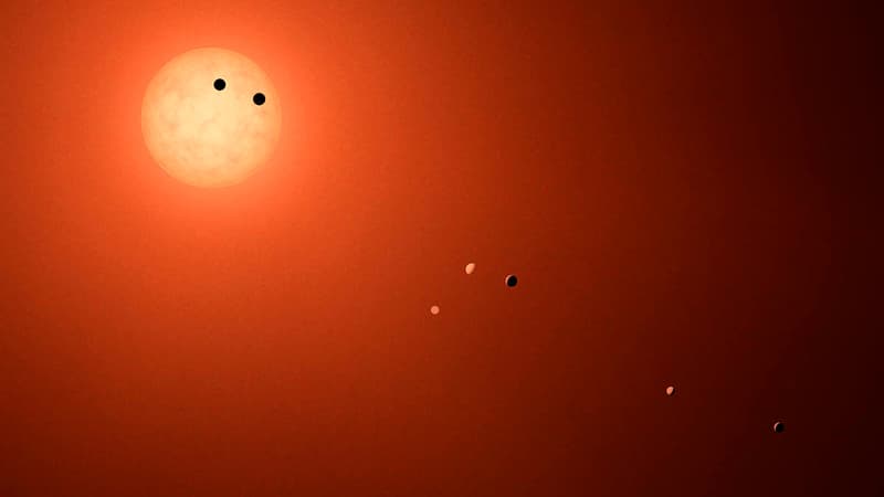 Le système Trappist-1 imaginé par un artiste de la Nasa.