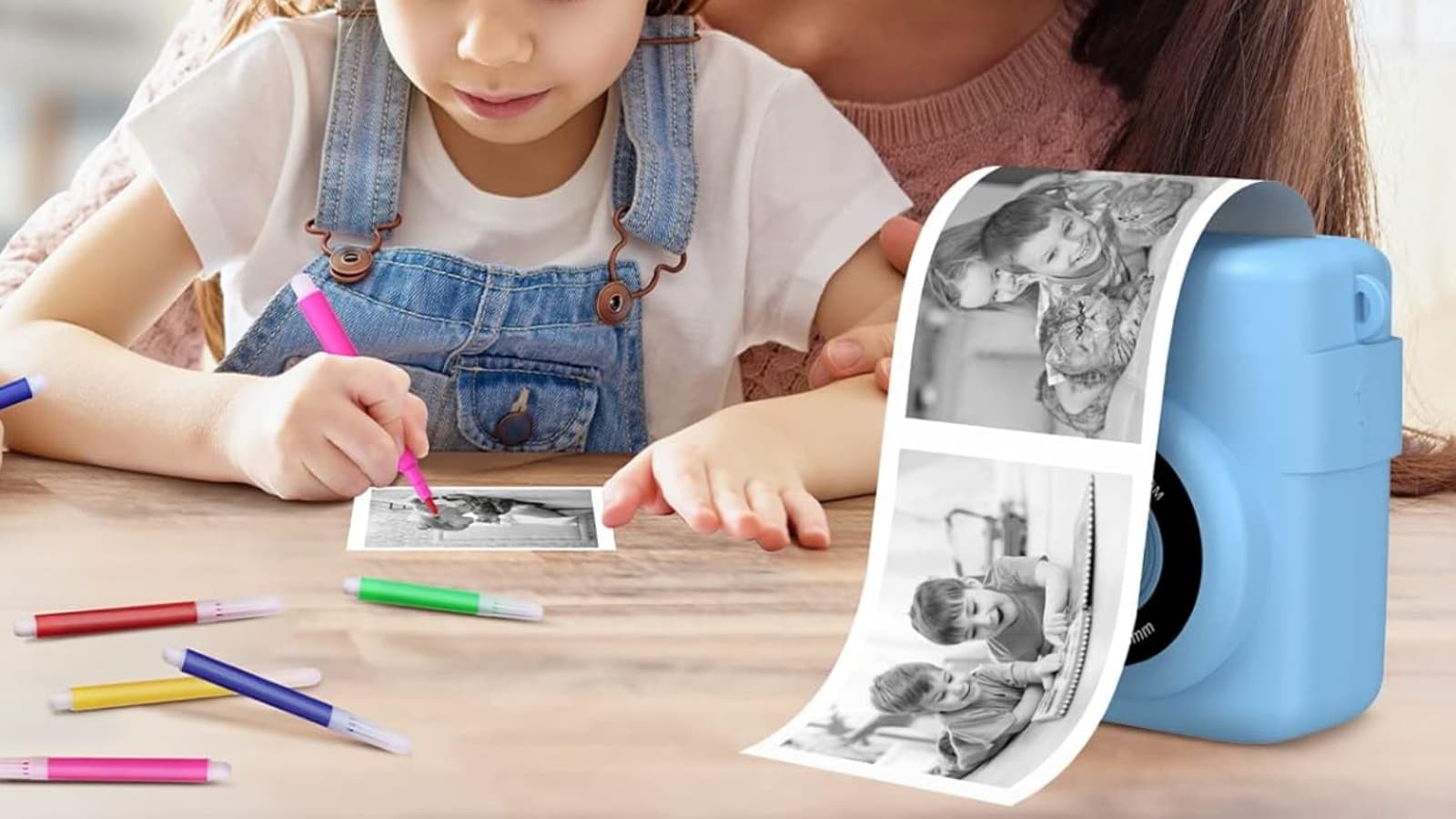 Papier thermique-15 pièces-Appareil photo à impression instantanée pour  enfants, vidéo 1080P, appareil photo