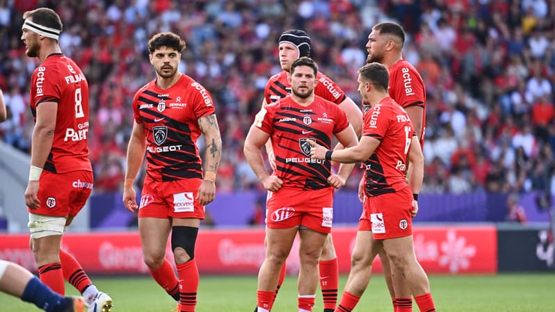 Romain Ntamack, Julien Marchand et les joueurs du Stade Toulousain en Champions Cup, 6 avril 2025