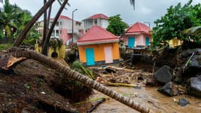 Après le passage de la tempête Fiona, le 17 septembre 2022 à  Capesterre-Belle-Eau, en Guadeloupe