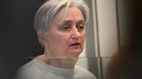 Monique Olivier, ex-épouse du violeur et tueur en série Michel Fourniret, devant la cours d'assises des Hauts-de-Seine le 28 novembre 2023