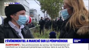 La manifestation des professionnels de l'événementiel bloquée par la police 