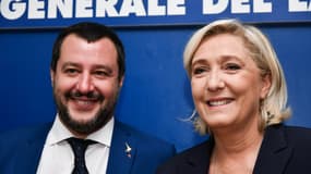 Matteo Salvini et Marine Le Pen à Rome le 8 octobre 2018