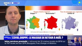 Covid, grippe: "On a presque une 'quadriépidémie' qui se dessine" assure Benjamin Davido, infectiologue à l'hôpital de Garches