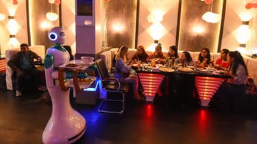 Ginger est capable de détecter les mouvements et les obstacles dans le restaurant bondé, portant des plateaux chargés de nourriture.