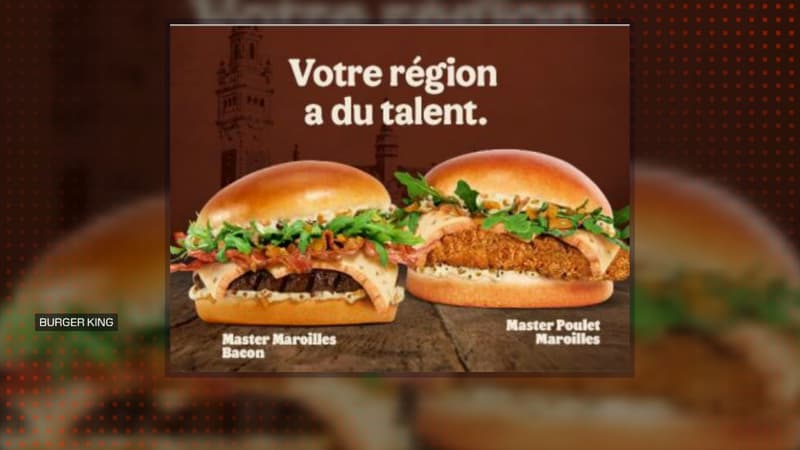 Burger King commercialise ce mardi 5 novembre 2024 deux recettes de burgers aux maroilles dans une cinquantaine de restaurants du Nord-Pas-de-Calais.