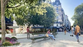 Illustration du réaménagement prévu de la place Pigalle avant les Jeux olympiques de Paris.