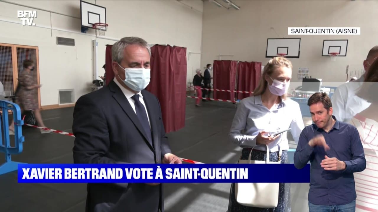 Xavier Bertrand vote à SaintQuentin 20/06