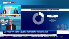 Philippe Mutricy (Directeur de l'évaluation des études et de la prospective chez Bpifrance): "C'est à se demander s'il y a eu une crise [...] On retrouve des niveaux de trésorerie qui sont les meilleurs depuis que ce baromètre existe" pour les PME/TPE