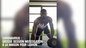 Coronavirus : Grosse session musculation à la maison pour LeBron