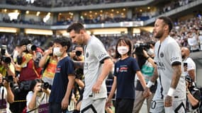 Lionel Messi et Neymar lors de la tournée de pré-saison du PSG au Japon, le 25 juillet 2022.
