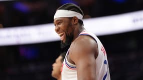 Le Français Guerschon Yabusele avec Philadelphie en NBa, le 3 avril 2025