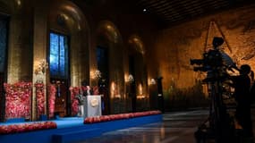 Anders Olsson, le président du comité Nobel, lors de l'annonce du prix Nobel de littérature, le 10 décembre 2020 à Stockholm