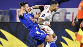 Adrien Thomasson et Memphis Depay, à Lyon le 6 février 2021