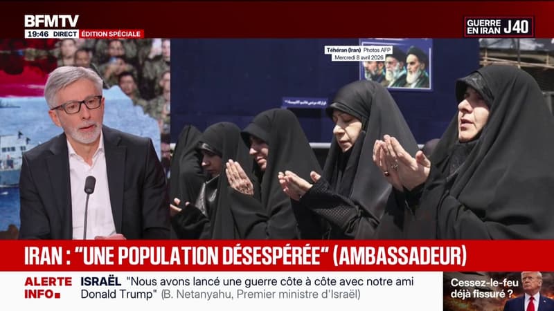 "On ne peut pas parler de contrepartie": l'ambassadeur de France en Iran assure "qu'il n'y a (eu) pas d'échange" entre Cécile Kohler et Jacques Paris d'un côté et l'Iranienne Mahdieh Esfandiari de l'autre