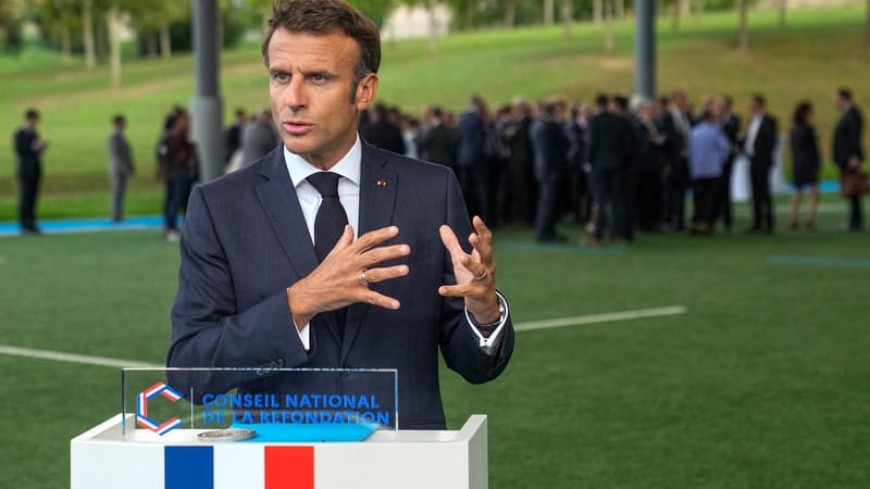 Emmanuel Macron à Marcoussis le 8 septembre 2022