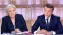 Marine Le Pen et Emmanuel Macron, lors du débat présidentielle de l'entre-deux-tours à Paris, le 3 mai 2017.