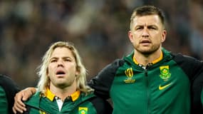 Faf de Klerk et Handré Pollard avant la demi-finale Afrique du Sud-Angleterre (16-15)
