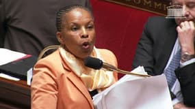 Christiane Taubira lors des débats à l'Assemblée nationale sur le mariage pour tous.