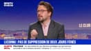 Pas de suppression de deux jours fériés: pour Benjamin Lucas-Lundy, député (Écologiste et Social), "il faut que le Premier ministre aille plus long que cela" 