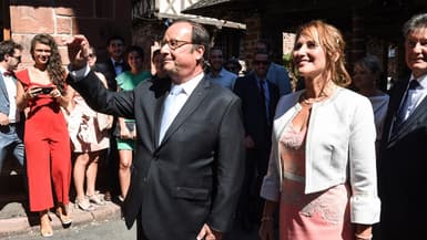 François Hollande et Ségolène Royal le 8 septembre 2018 à Meyssac lors du mariage de leur fils Thomas Hollande 