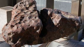Fragment de la météorite dite de Gibeon. (Illustration)