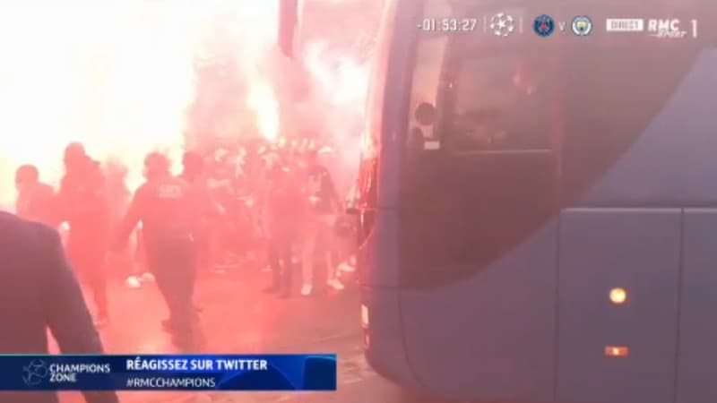PSG-Manchester City: les images du départ du bus parisien dans une ambiance surchauffée
