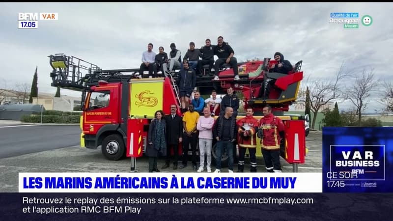 Les marins-pompiers américains en visite à la caserne du Muy