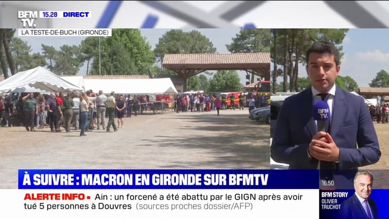 Incendies en Gironde: Emmanuel Macron est attendu à La Teste-de-Buch d'une minute à l'autre