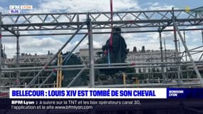 Lyon: la statue de Louis XIV détachée de son cheval pour rénovation à Bellecour