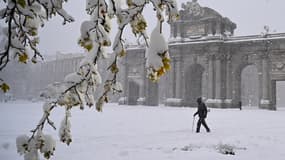 Tempête de neige à Madrid