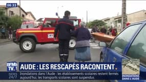 Inondations dans l'Aude: les rescapés racontent "je me suis vue mourir, c'est mon voisin qui m'a sauvé"