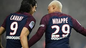 Edinson Cavani et Kylian Mbappé 