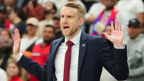 Tuomas Iisalo, l'entraîneur de Paris Basketball, pendant les demi-finales de Betclic Elite, mai 2024
