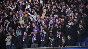 Les supporteurs toulousains lors du Trophée des champions entre le PSG et Toulouse (2-0), le 3 avril 2024 au Parc des Princes