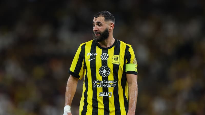 Le capitaine d'Al-Ittihad Karim Benzema face à Al-Nassr le 26 septembre 2025