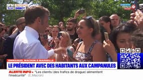 Marseille: échange entre Emmanuel Macron et une habitante dont le fil est au RSA 