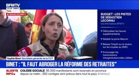 Grève du 2 octobre: "Huit ans de sacrifices, ça suffit", assure Sophie Binet (CGT)