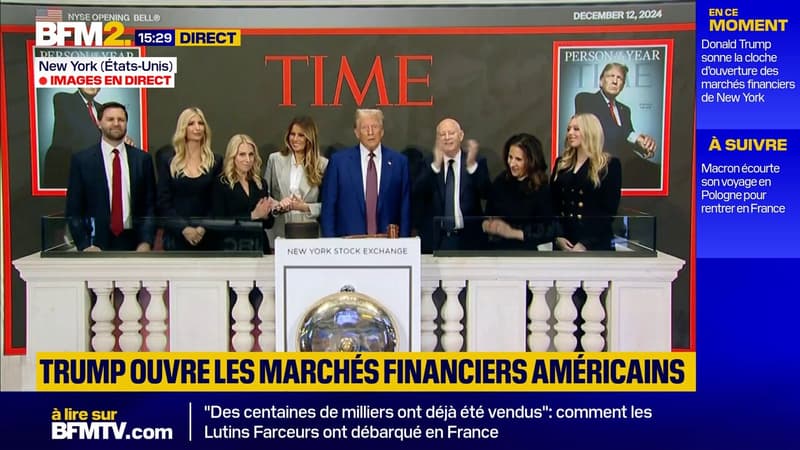 Le président américain Donald Trump ouvre les marchés financiers américains