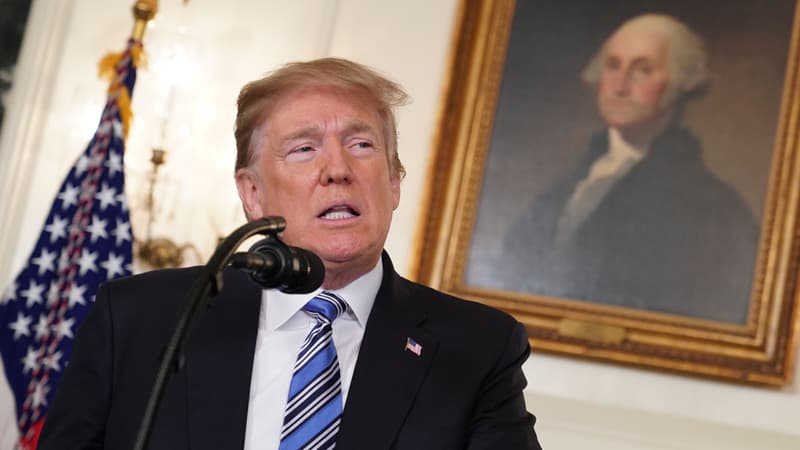 Le président américain lors de son discours, le 15 février 2018, après la fusillade dans un lycée de Parkland, en Floride. 