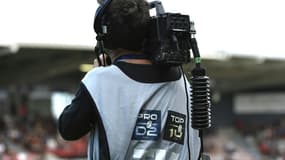 Un cameraman lors d'un match de Top 14, le 5 septembre 2015 à Toulouse