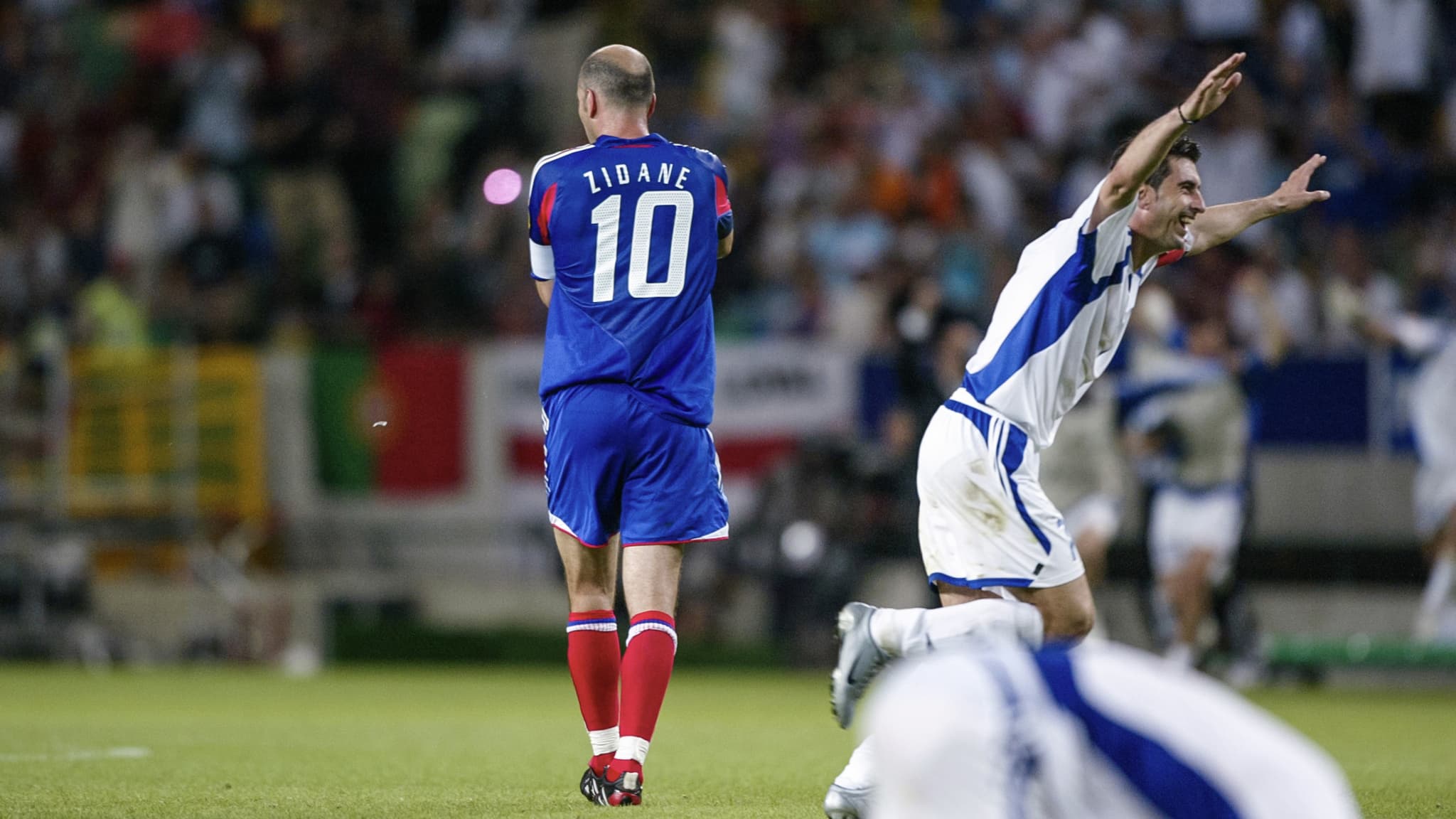 Zinédine Zidane après l'élimination de la France contre la Grèce à l'Euro 2004
