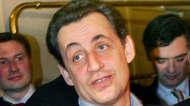 Nicolas Sarkozy et Didier Barbelivien en 2005.