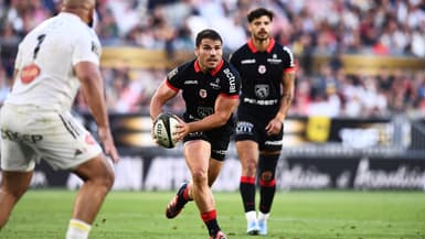 Antoine Dupont lors de Toulouse-La Rochelle en demi-finale du Top 14, 21 juin 2024