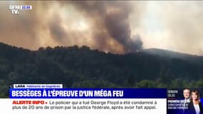 "On a tous les yeux rivés sur la montagne": cette habitante de Gagnières, dans le Gard, craint une propagation de l'incendie