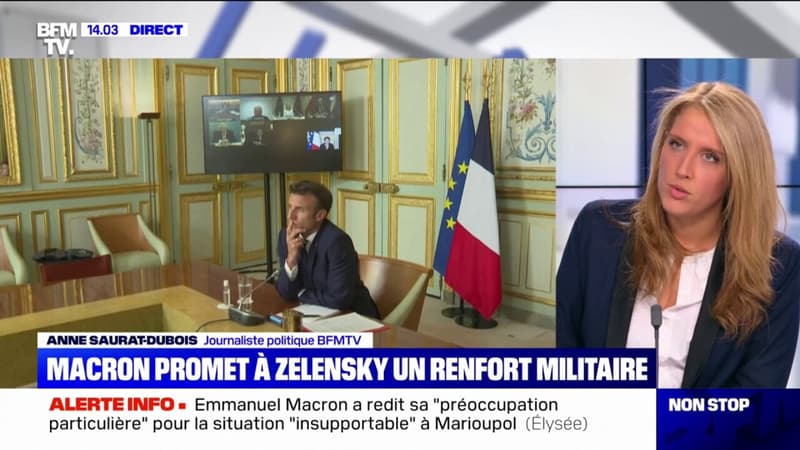 Ukraine: Emmanuel Macron promet un renfort de l'appui militaire et humanitaire à Volodymyr Zelensky