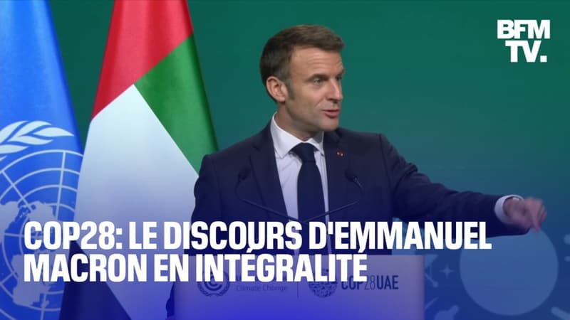 Regarder la vidéo  COP 28 à Dubai: le discours d'Emmanuel Macron en intégralité 