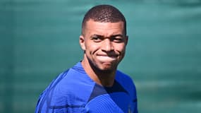 Kylian Mbappé lors d'un entraînement de l'équipe de France, le 14 juin 2023