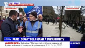 Retraites: "Si nous ne sommes pas écoutés, on va laisser la rue à ceux qui cassent", s'inquiète un manifestant à Paris